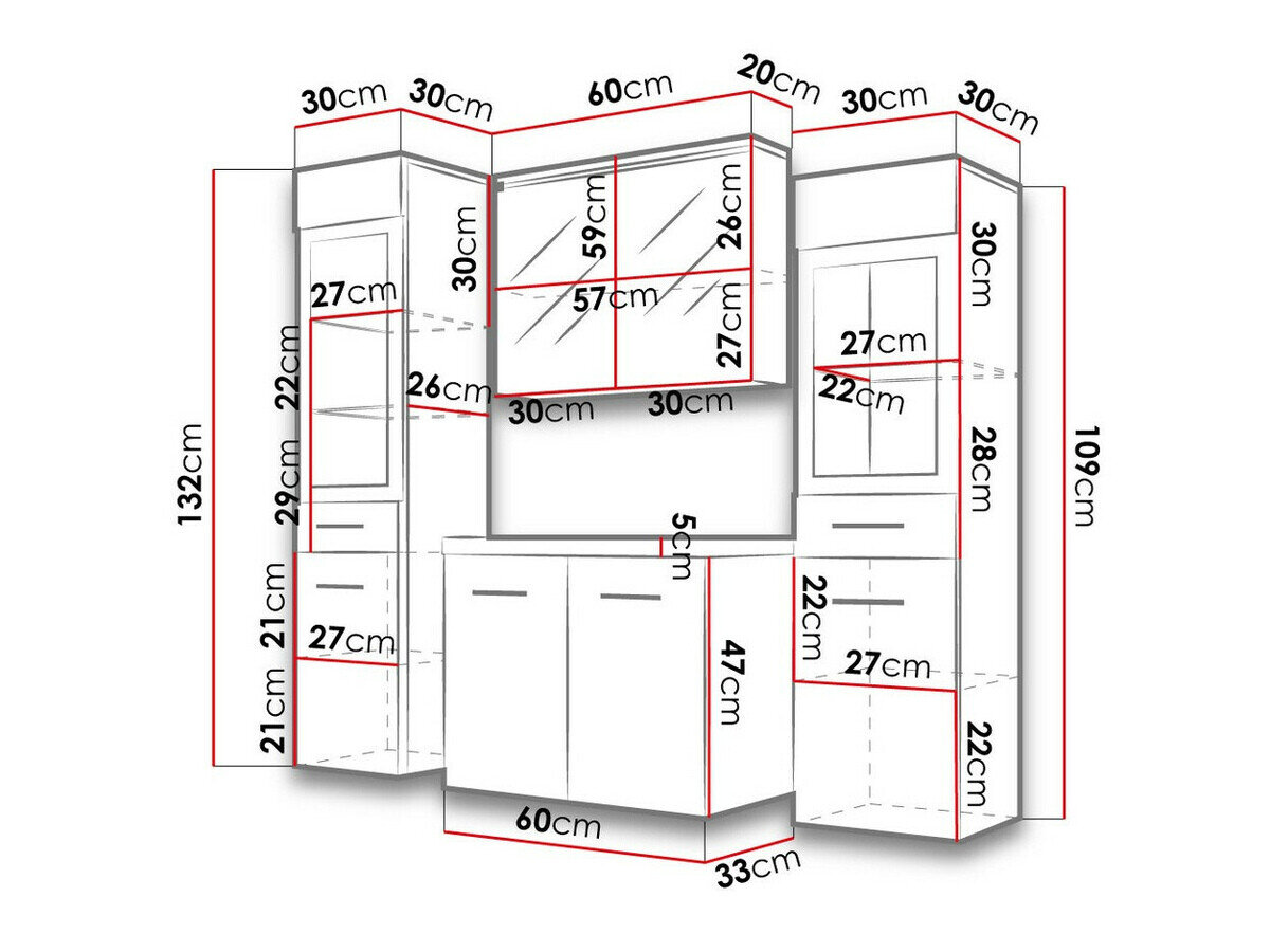 Badeværelsessæt Sarasota 140 (Gloss grå + Hvid)
