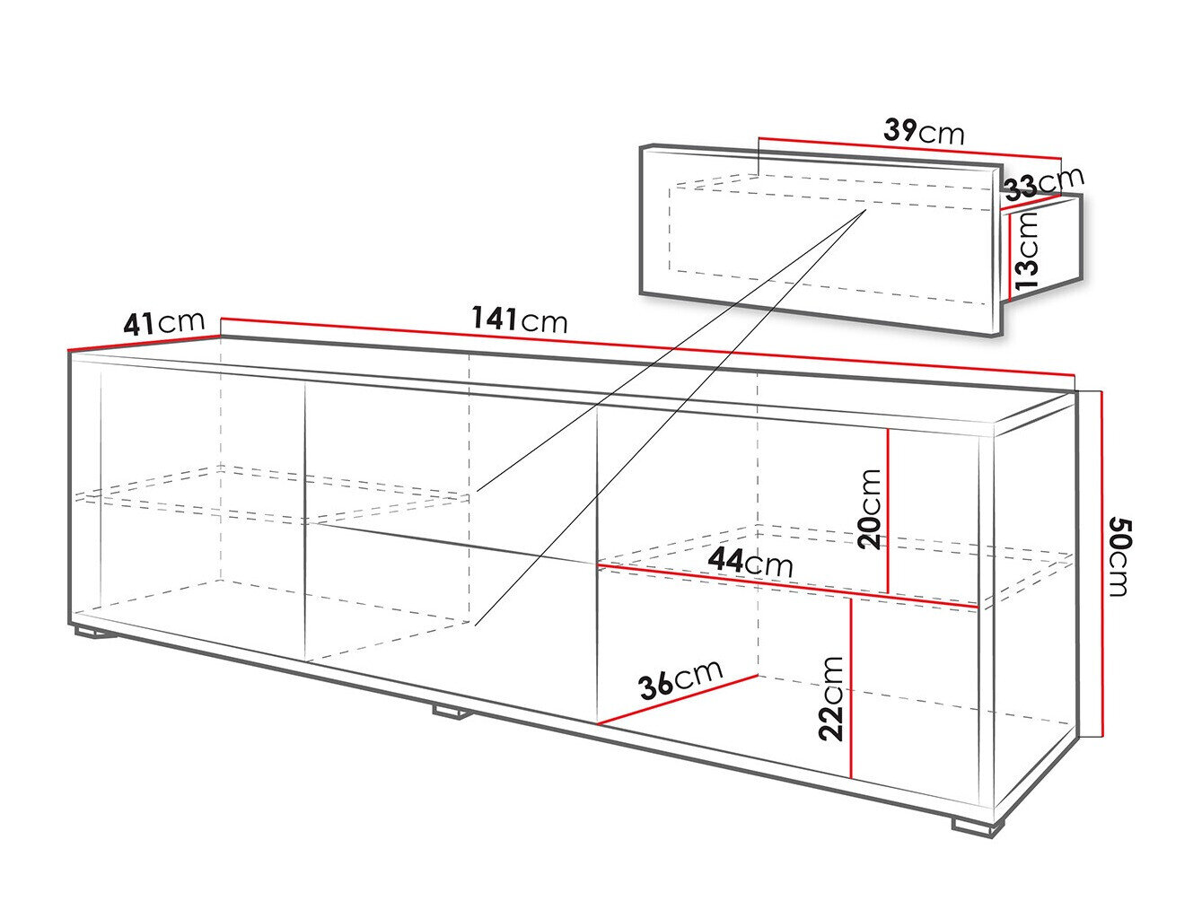TV-bord Comfivo Fersoe 109 (Hvid)