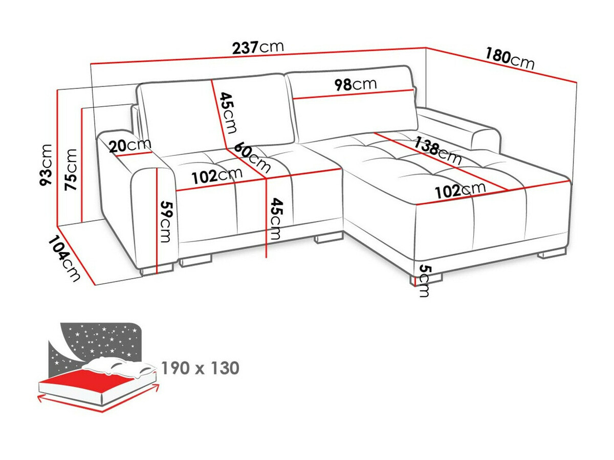 Hjørnesofa Columbus 183 (Paros 03)