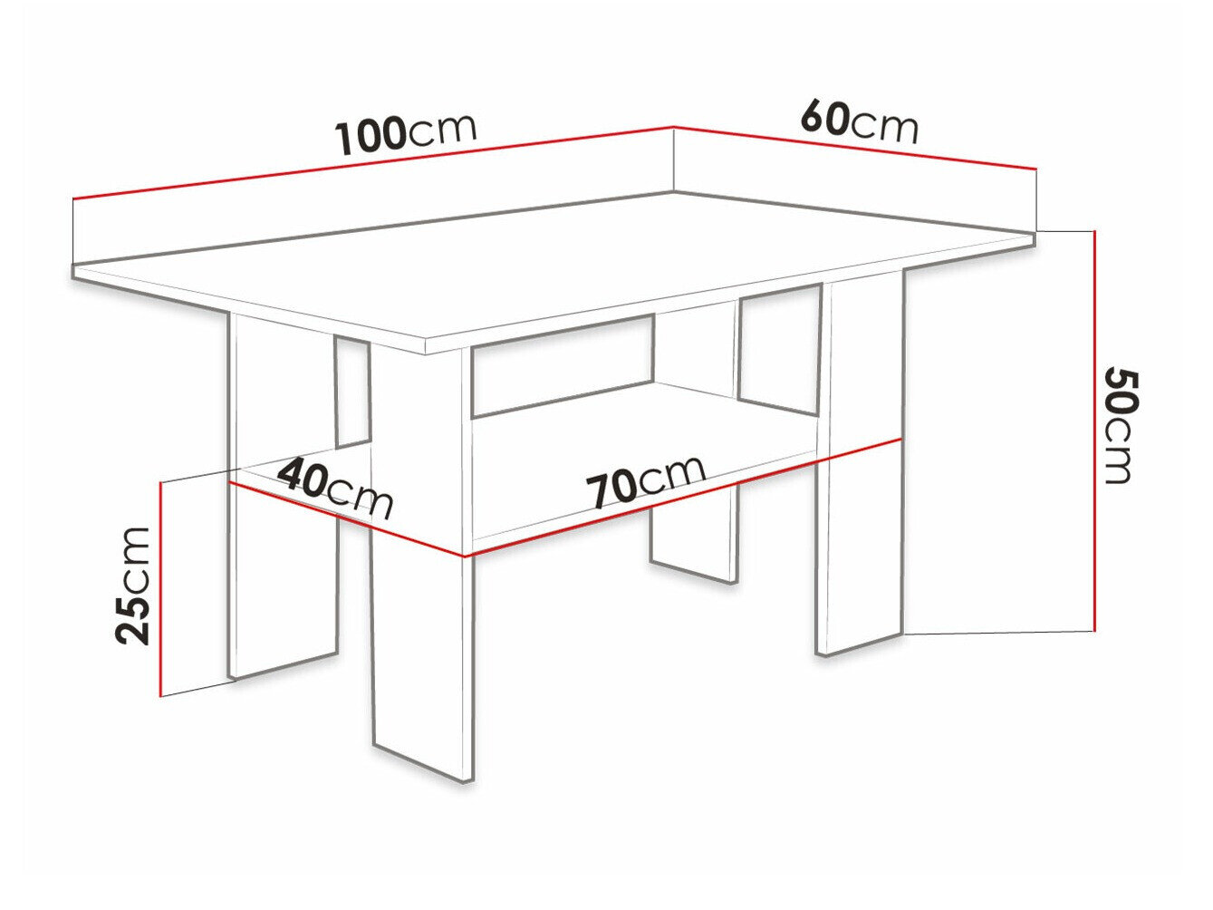 Sofabord Reading 101 (Sort + Hvid)