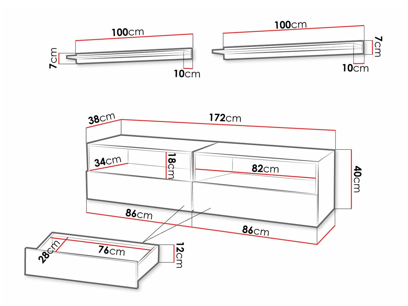 TV-bord Fraga