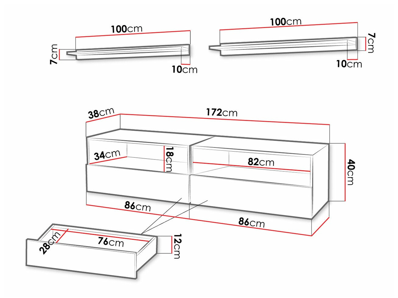 TV-bord Fraga