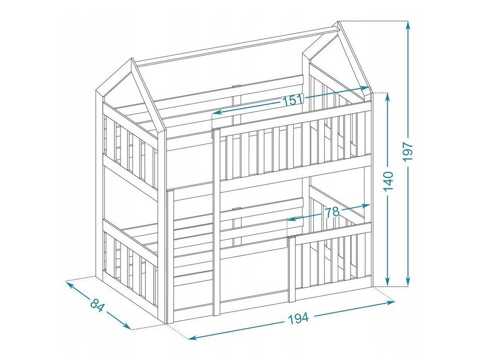 Køjeseng Aurora 175 (Hvid)