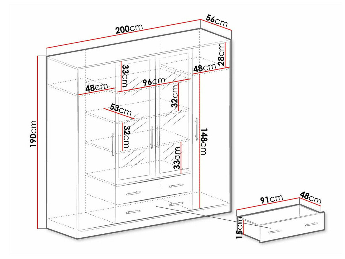 Garderobeskab Cavmero 100 (Antracit)