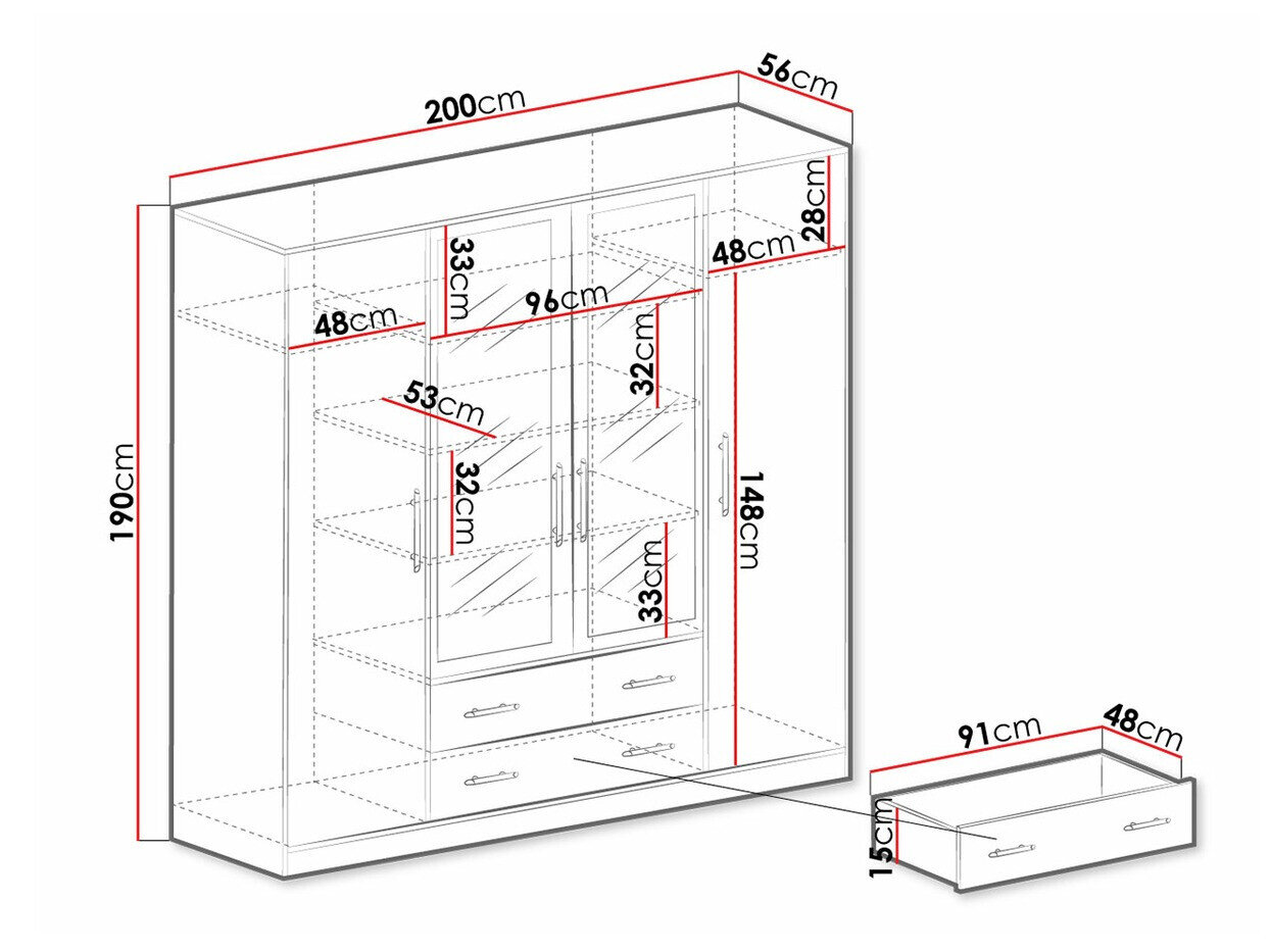 Garderobeskab Cavmero 100 (Sonoma eg + Hvid)