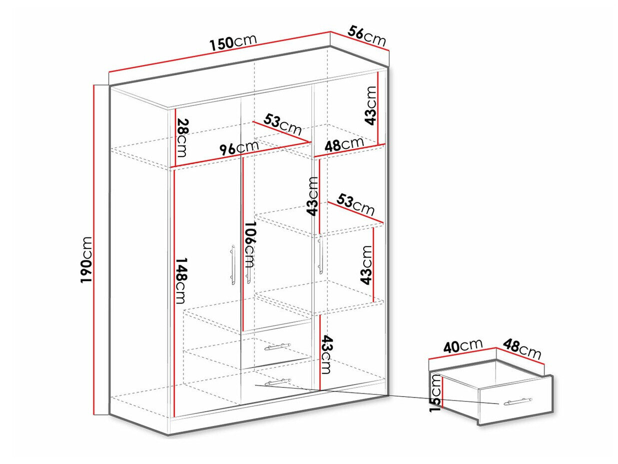 Garderobeskab Cavmero 102 (Sonoma eg + Hvid)