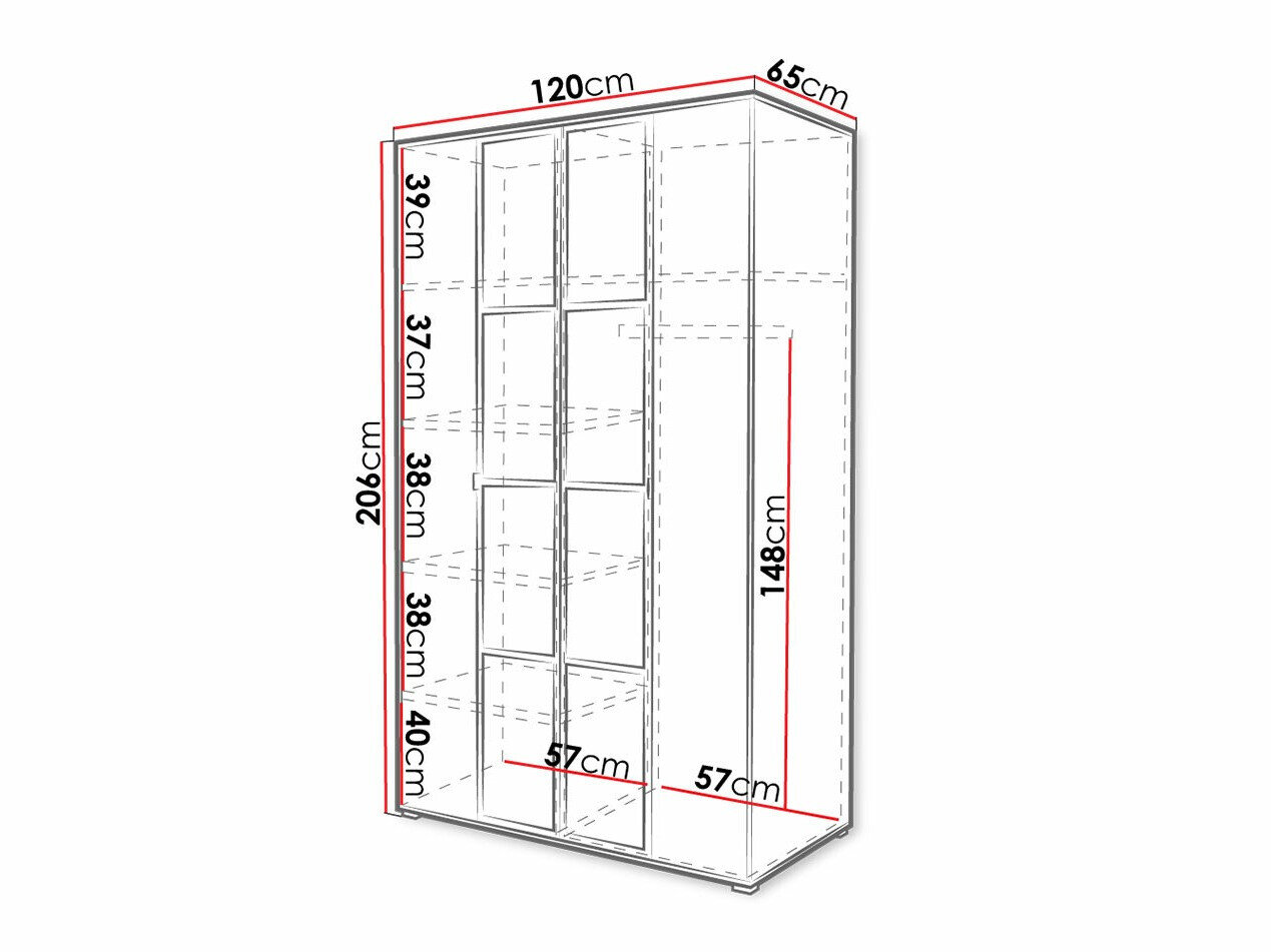 Garderobeskab Toledo 117 (Hvid + Sort)