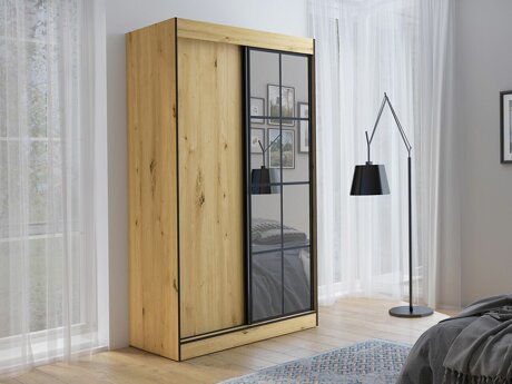 Garderobeskab Toledo 118 (Artisan eg + Sort)