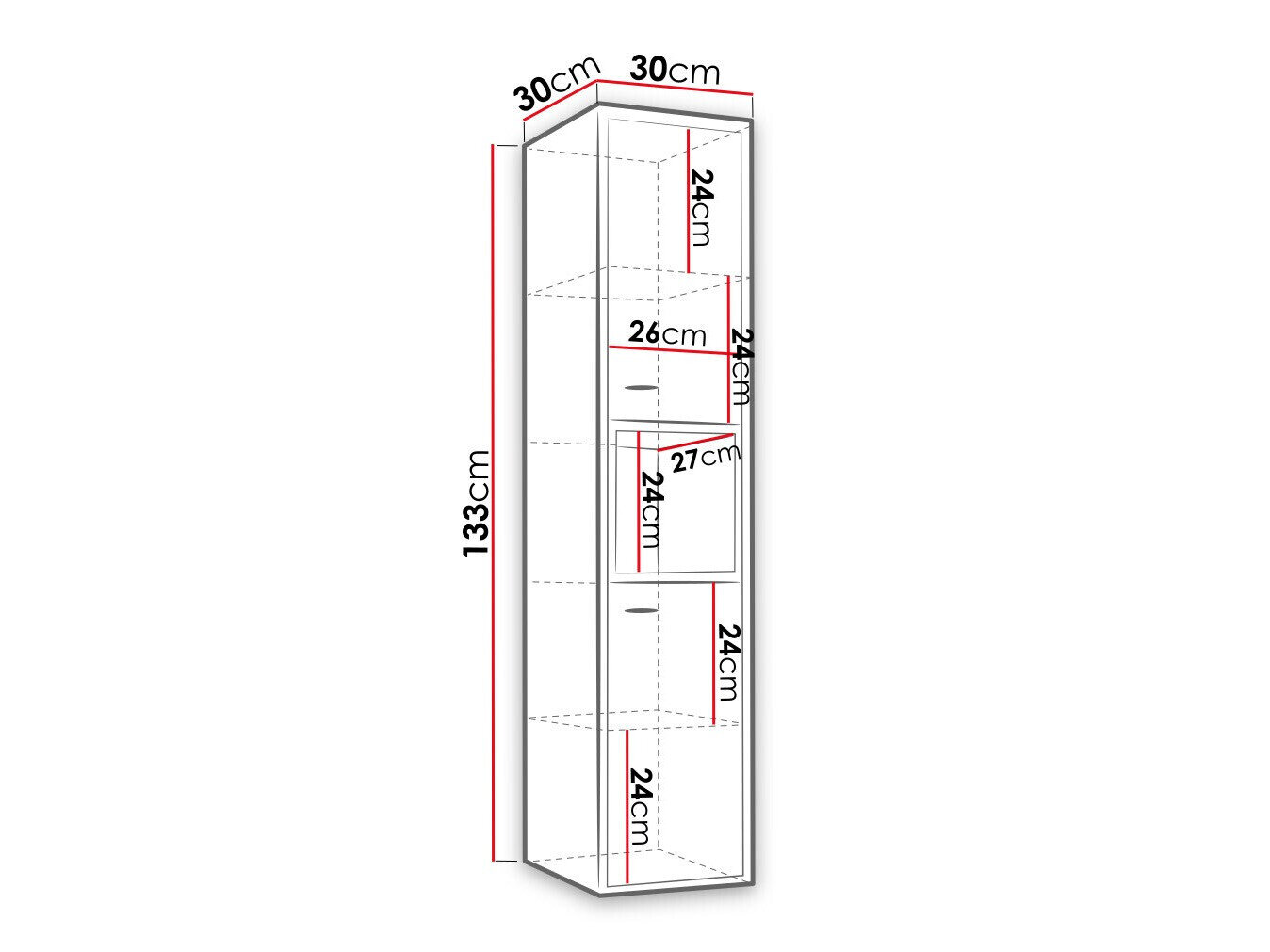 Vægmonteret badeværelsesskab Baltesi 117 (Hvid + Artisan eg)