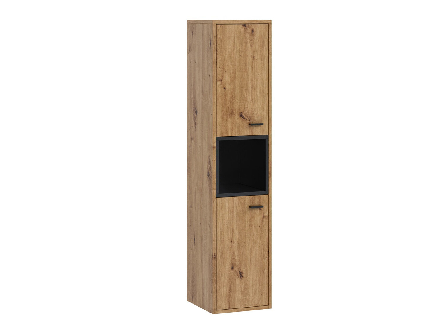 Vægmonteret badeværelsesskab Velum (Sort + Artisan eg)