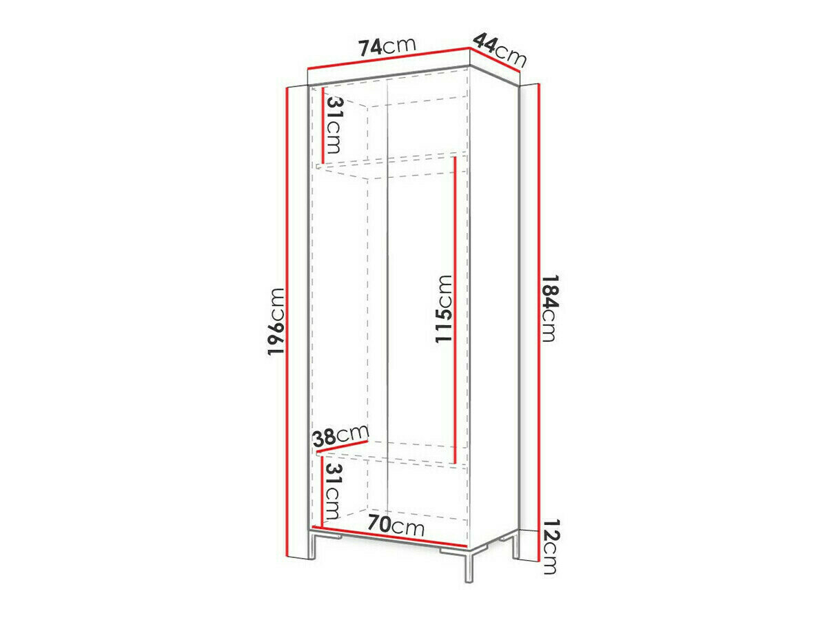 Garderobeskab Tivsoa 110 (Sort + Gylden)