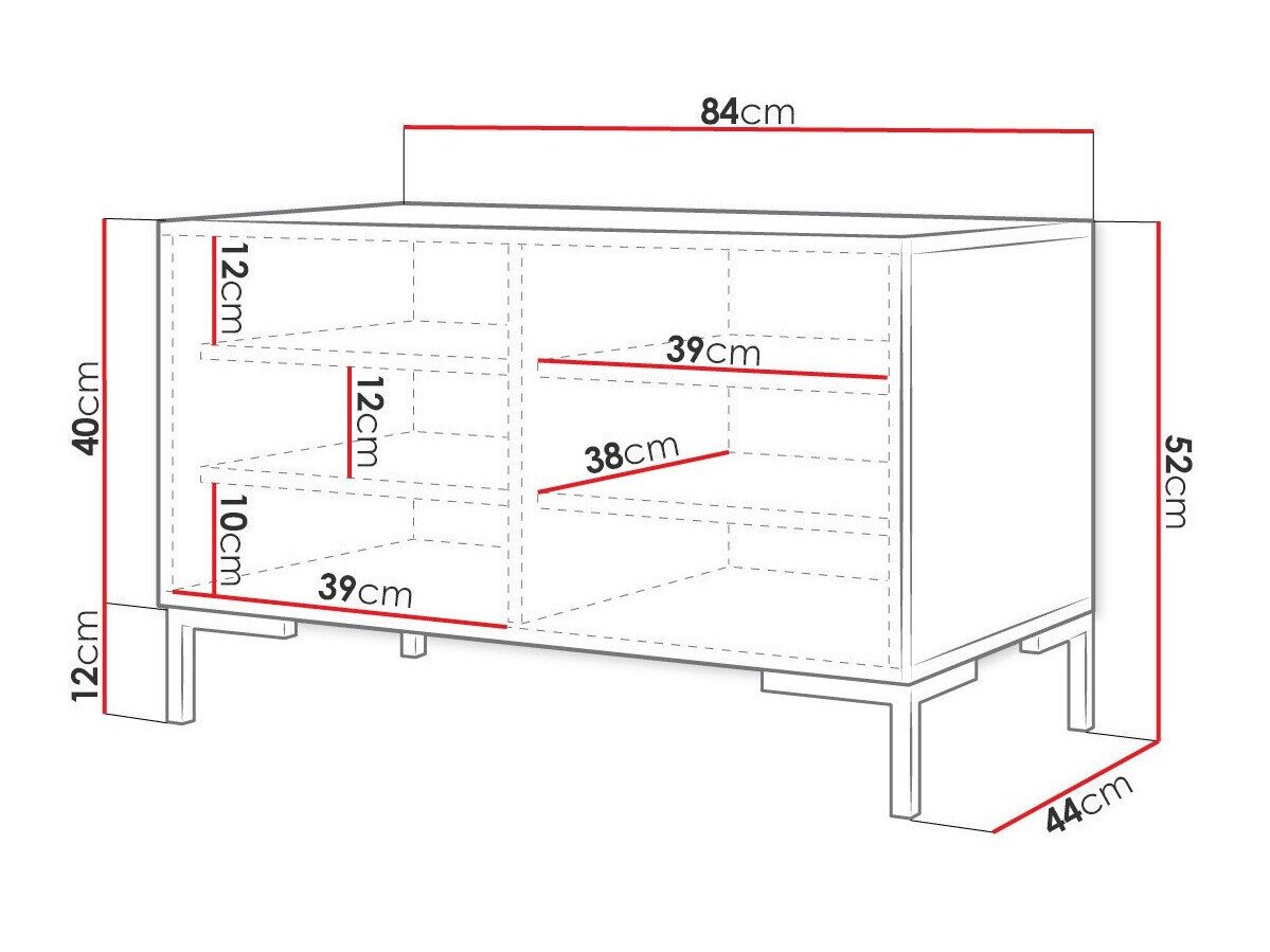 Skoskab Tivsoa 111 (Hvid + Gylden)