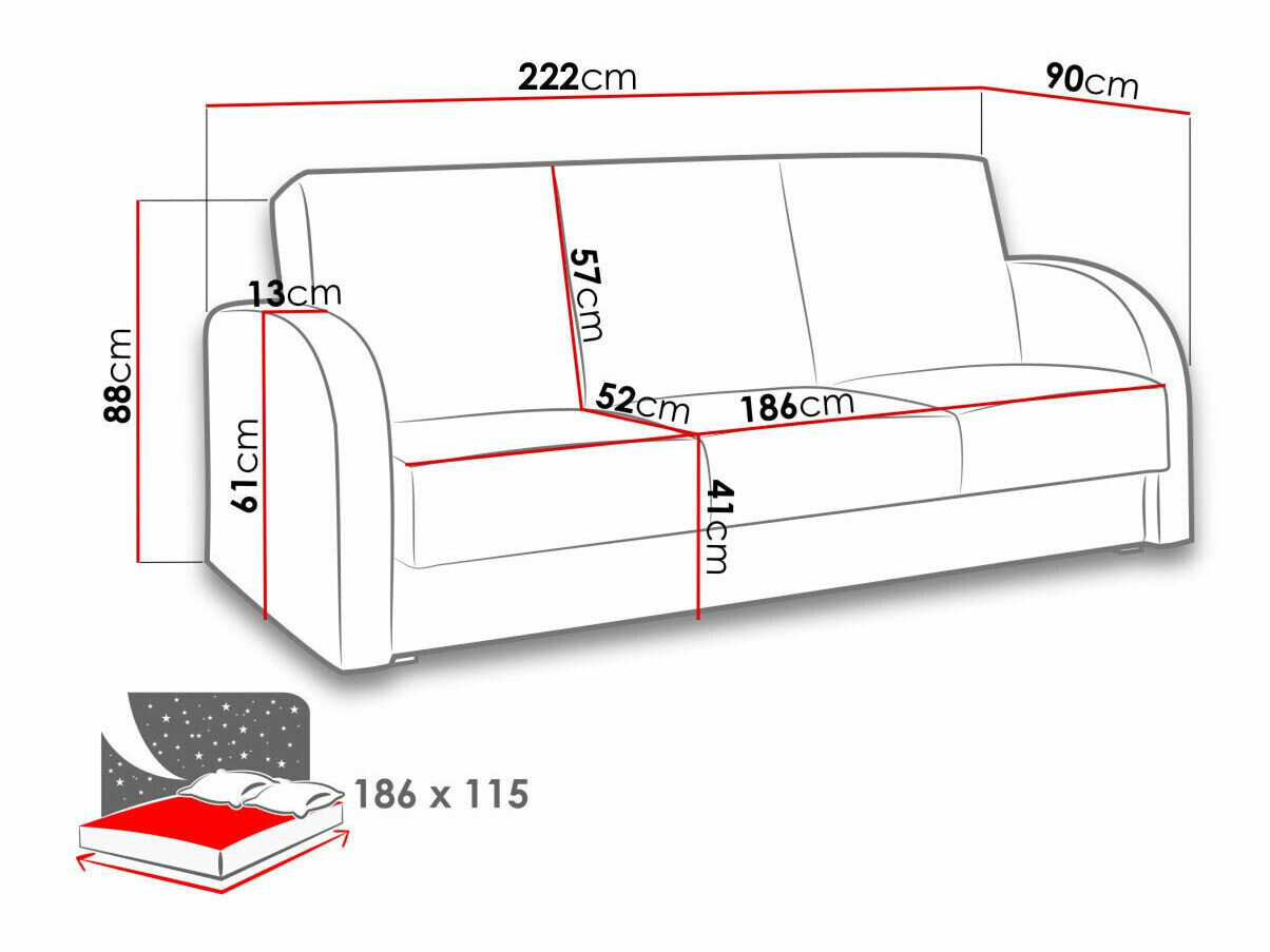 Sovesofa Providence 172 (Soft 020 + Lux 24)