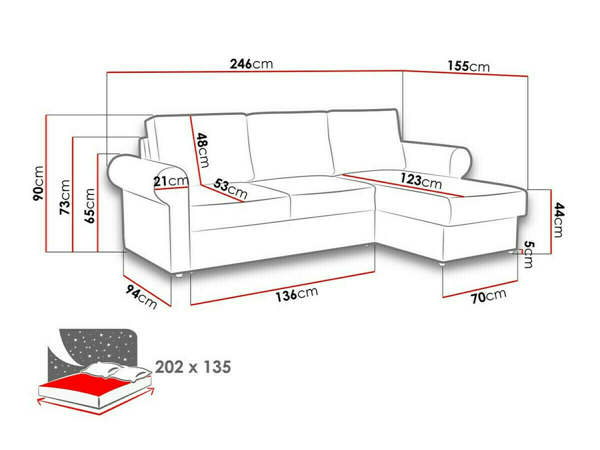 Hjørnesofa Columbus 131 (Poso 125)