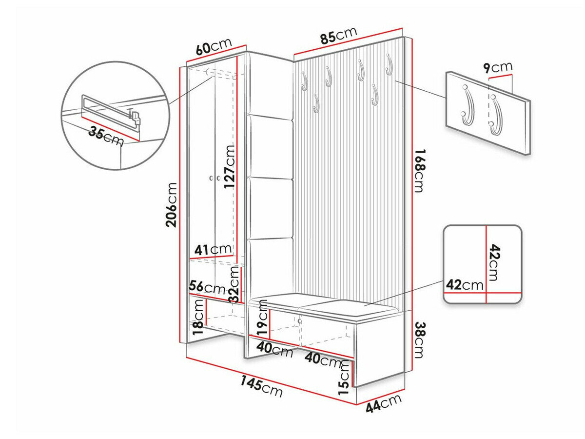 Entrésæt Hartford 320 (Artisan eg + Soft 017)