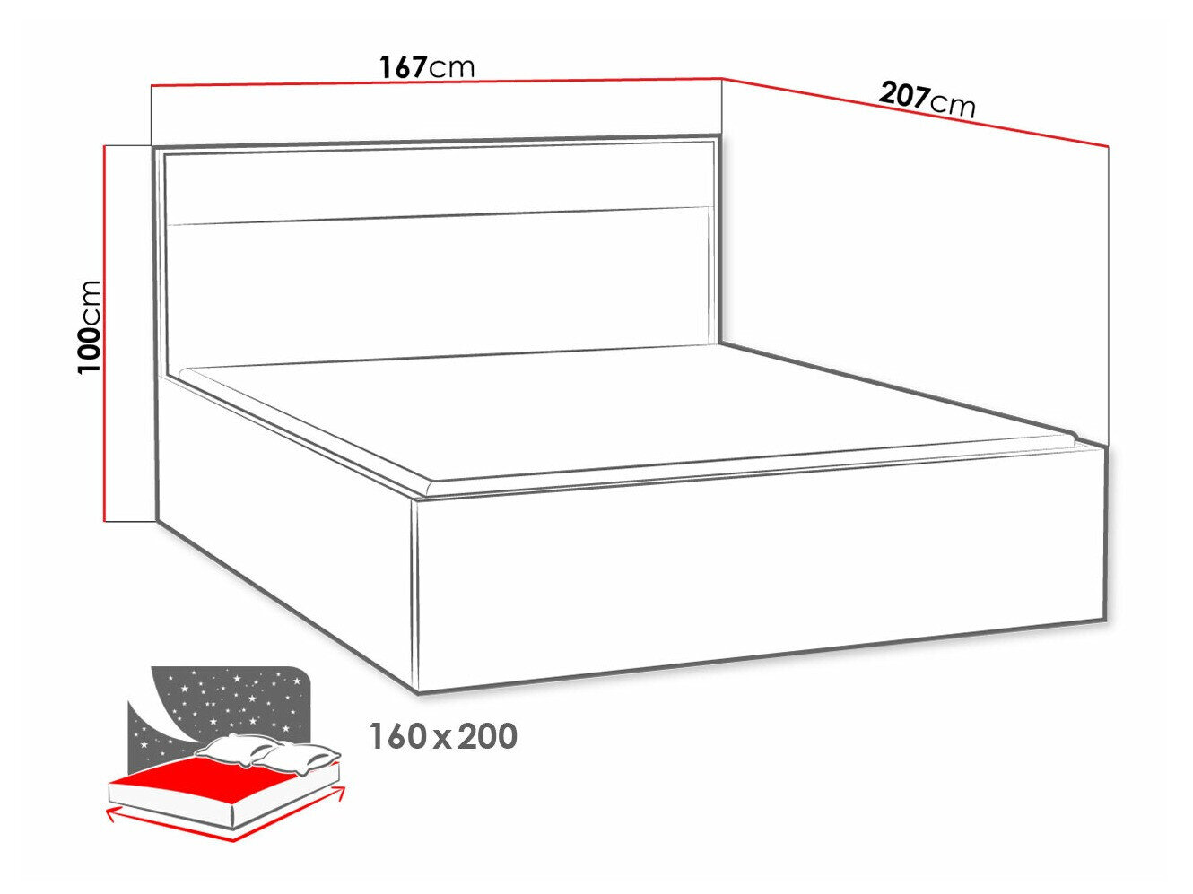 Seng Etrmoni 113 (Lyst træ + Egetræ)