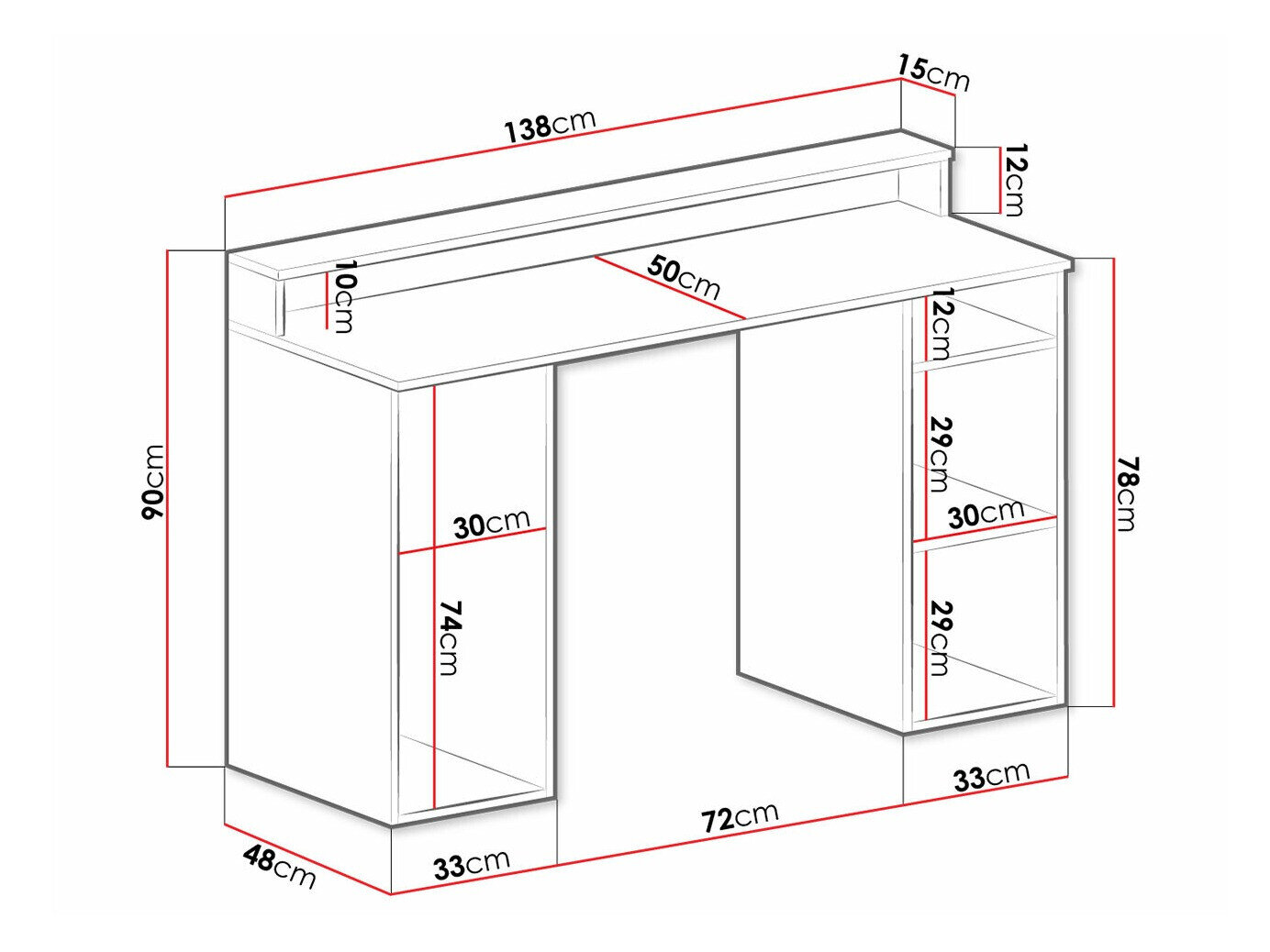 Gamingbord Hartford 323 (Sort)