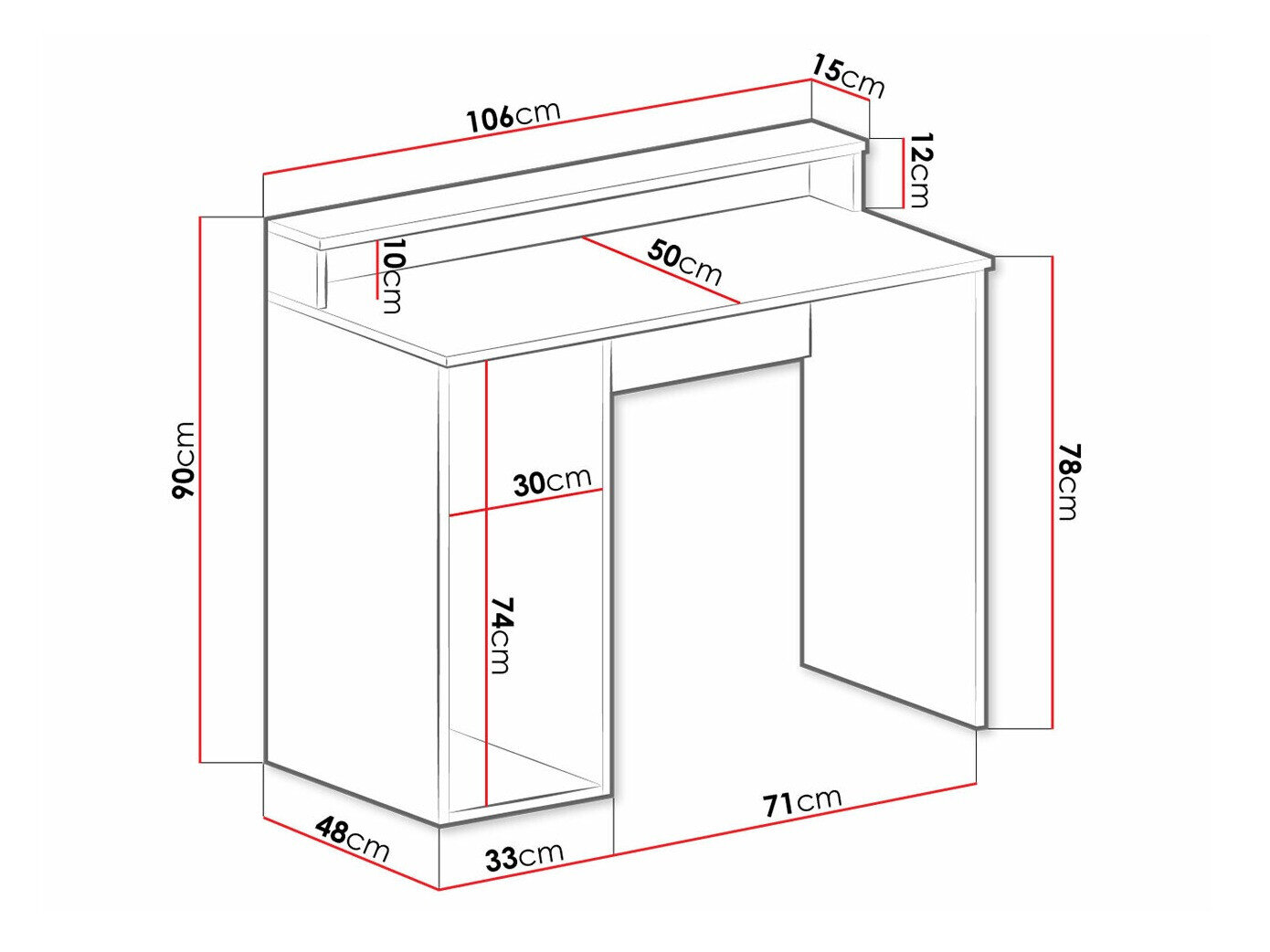 Gamingbord Hartford 324 (Sort)