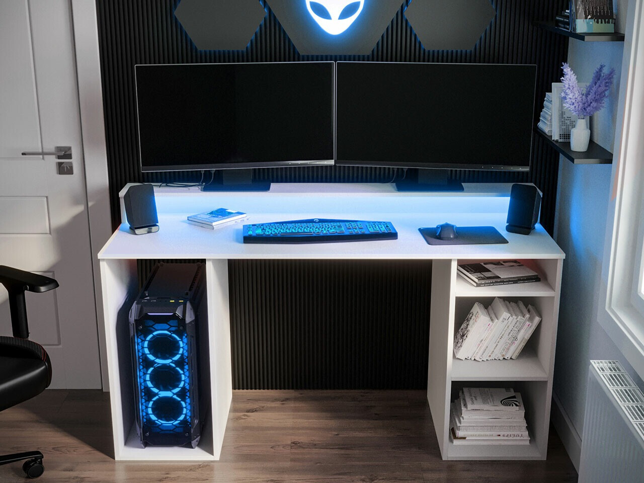 Gamingbord Lila (Hvid)