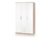 Garderobeskab Cirveso 113 (Sonoma eg + Glansfuld hvid)