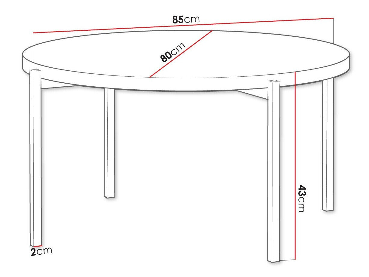Sofabord Providence 176 (Glansfuld hvid + Sort)