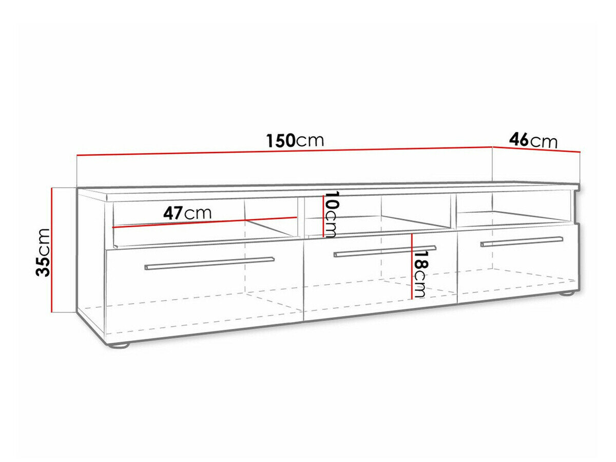 TV-bord Nashville 100 (Hvid + Gloss grå)