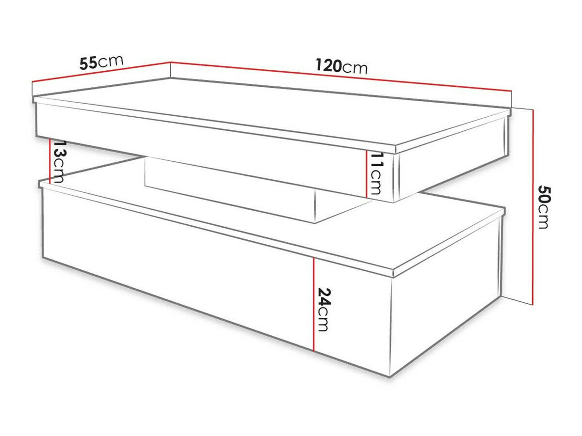 Sofabord Monfero 100 (Sort + Blank sort)