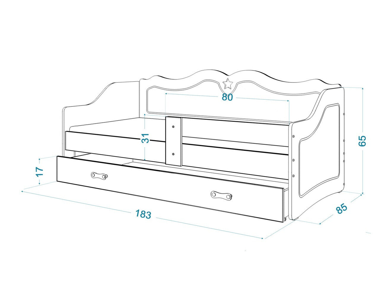 Seng Aurora 148 (Hvid)
