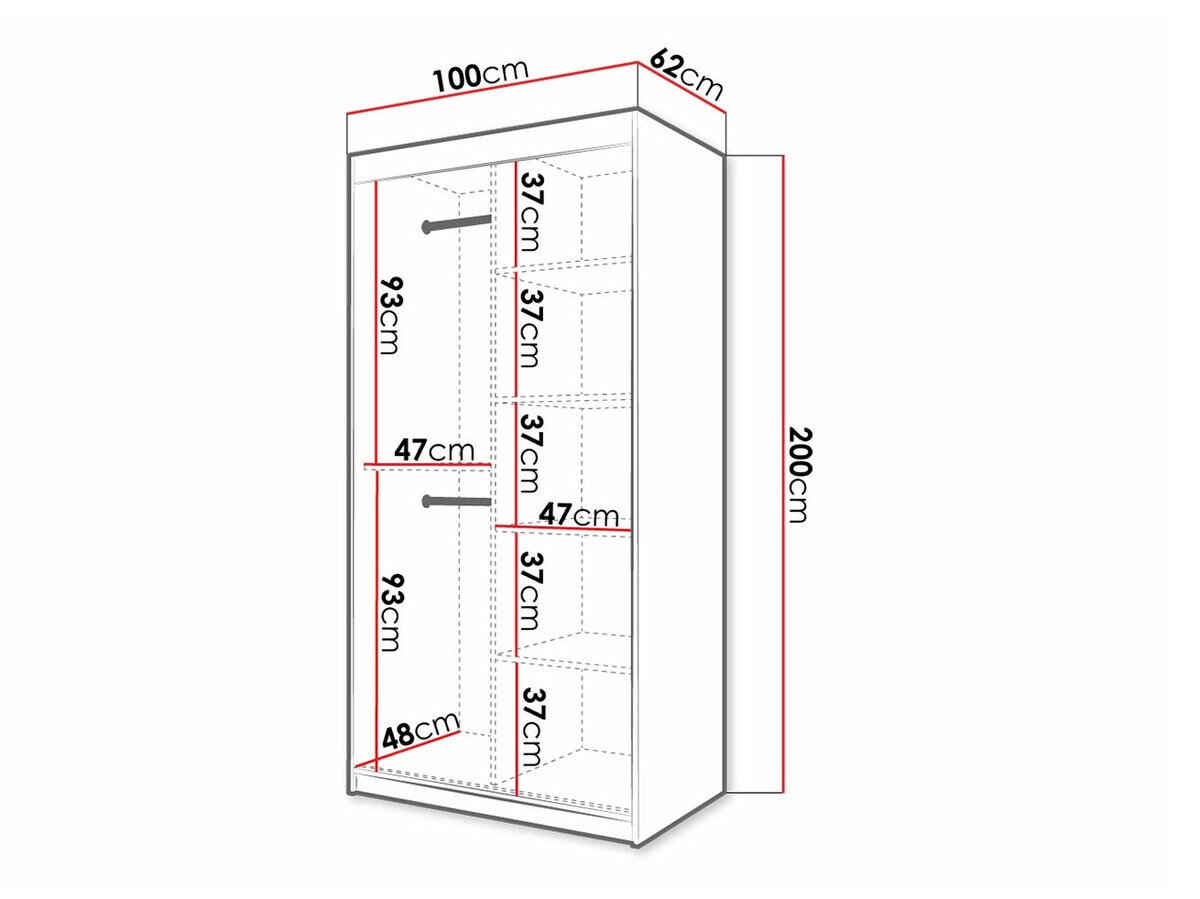 Garderobeskab Ferfere 103 (Sort)