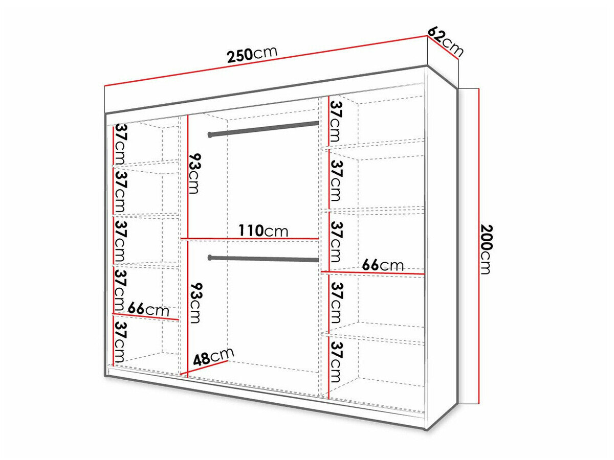 Garderobeskab Elblaru 102 (Sort)