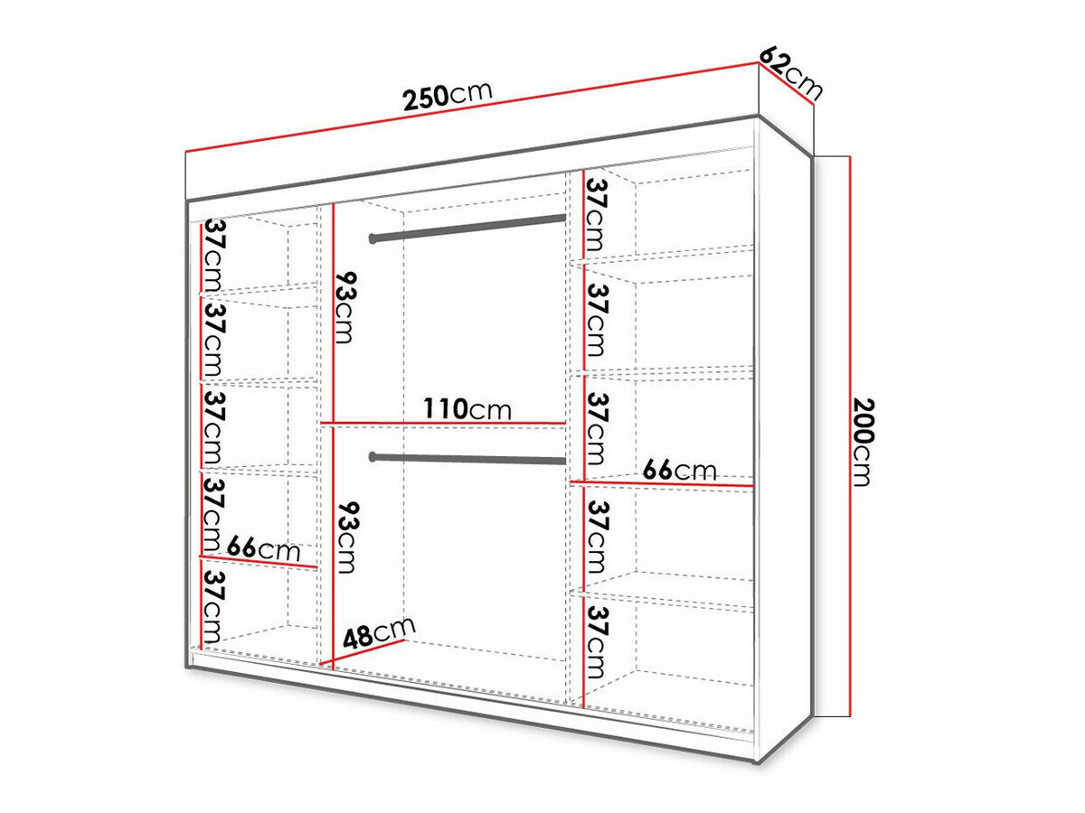 Garderobeskab Elblaru 103 (Sort)