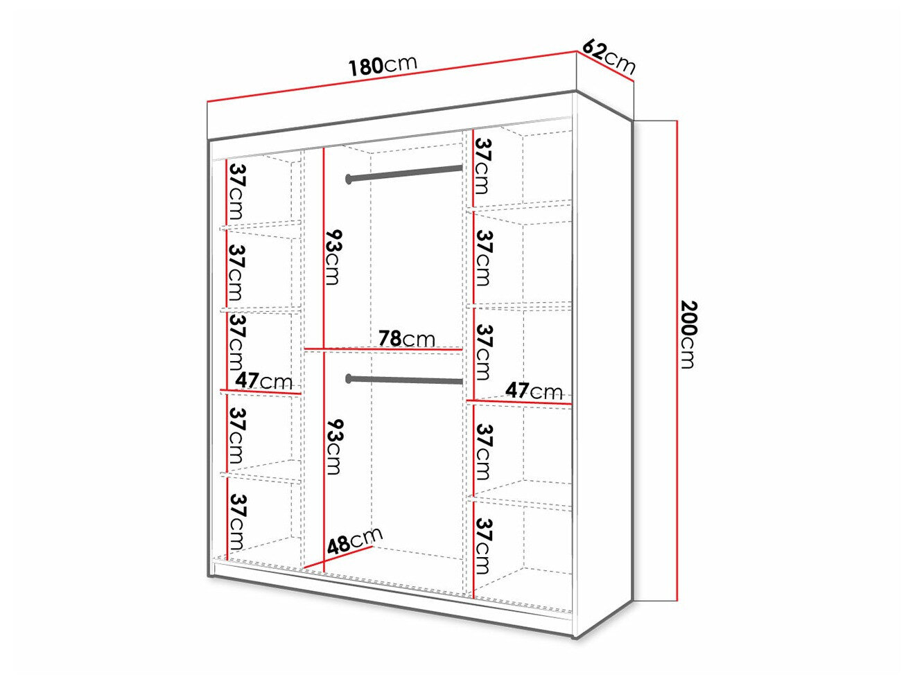 Garderobeskab Hartford 338 (Hvid)