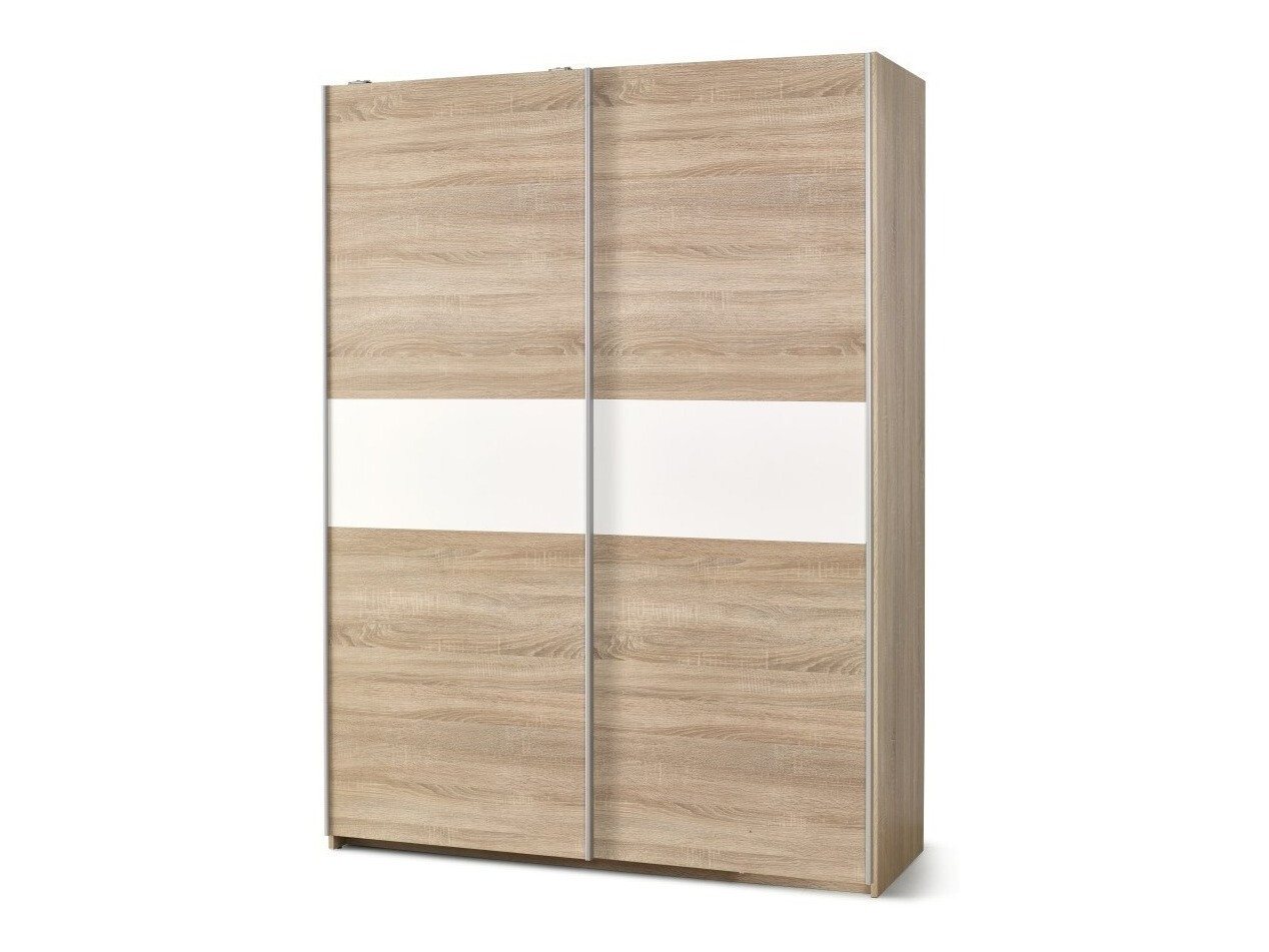 Garderobeskab Cirveso 110 (Sonoma eg + Glansfuld hvid)