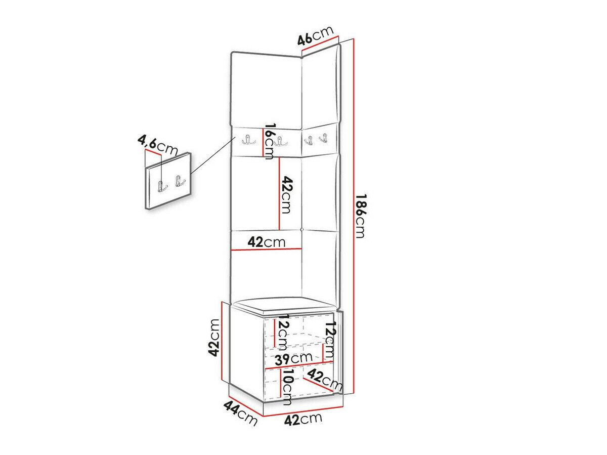 Entrésæt Hartford 347 (Artisan eg + Sort)