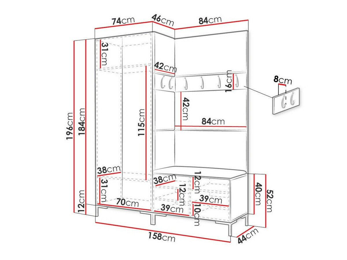 Entrésæt Tivsoa 100 (Sort)