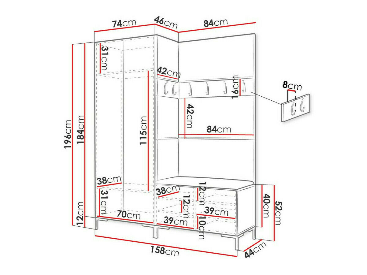 Entrésæt Tivsoa 107 (Craft egetræ)