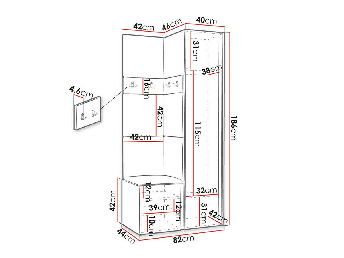 Entrésæt Hartford 348 (Artisan eg + Sort)
