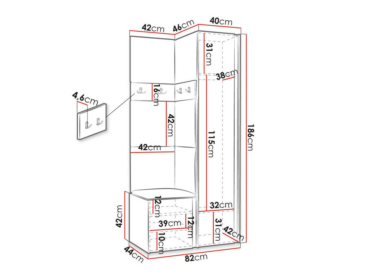 Entrésæt Hartford 354 (Grafit)