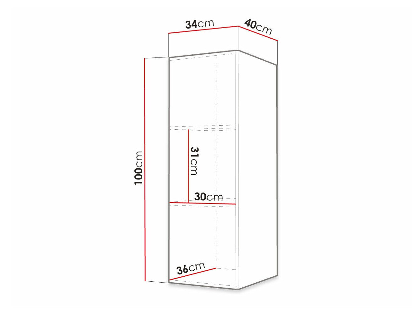 Vægskab Ferfere 107 (Sort)