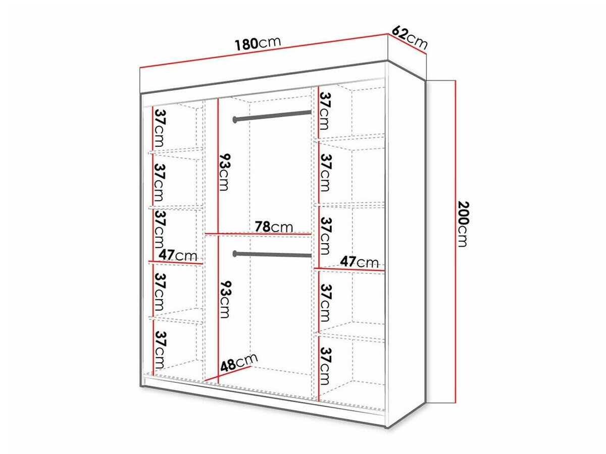 Garderobeskab Elblaru 126 (Sort)