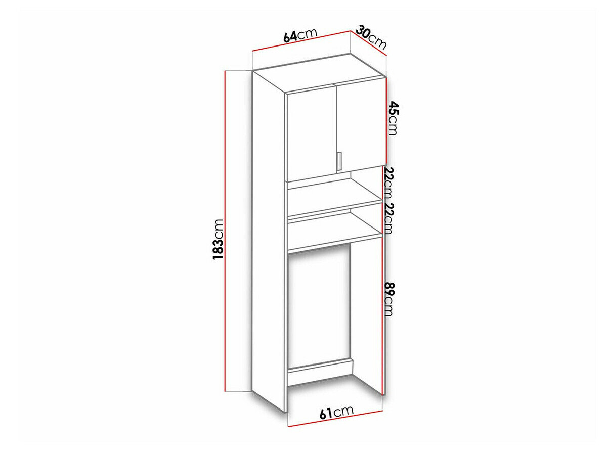 Reol til badeværelse Dover 114 (Mørk aske)