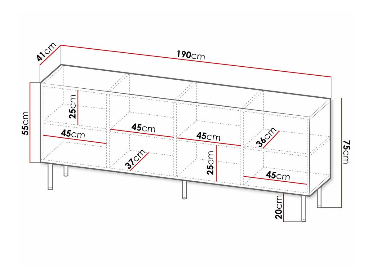 Skænk Charlotte 170 (Sort + Gylden)