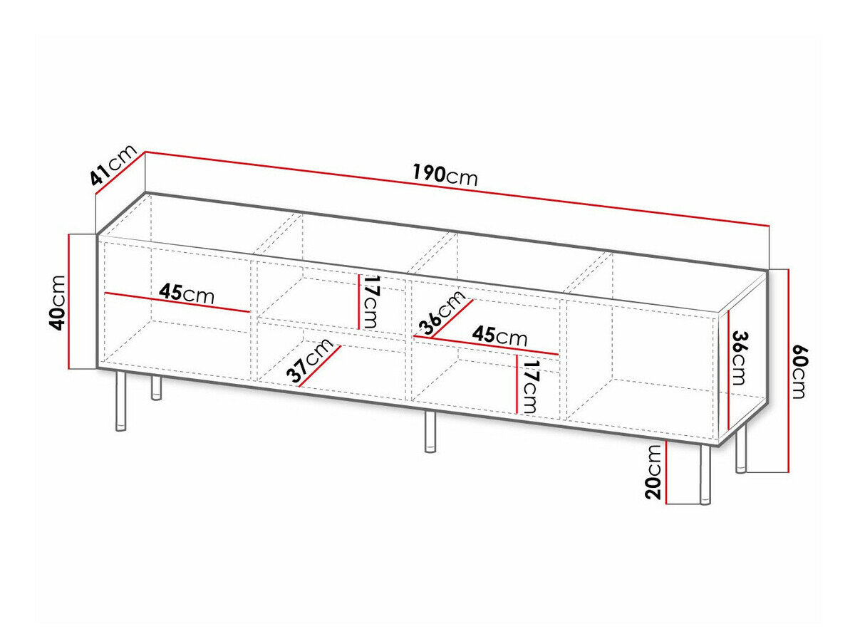 TV-bord Charlotte 171 (Sort + Gylden)