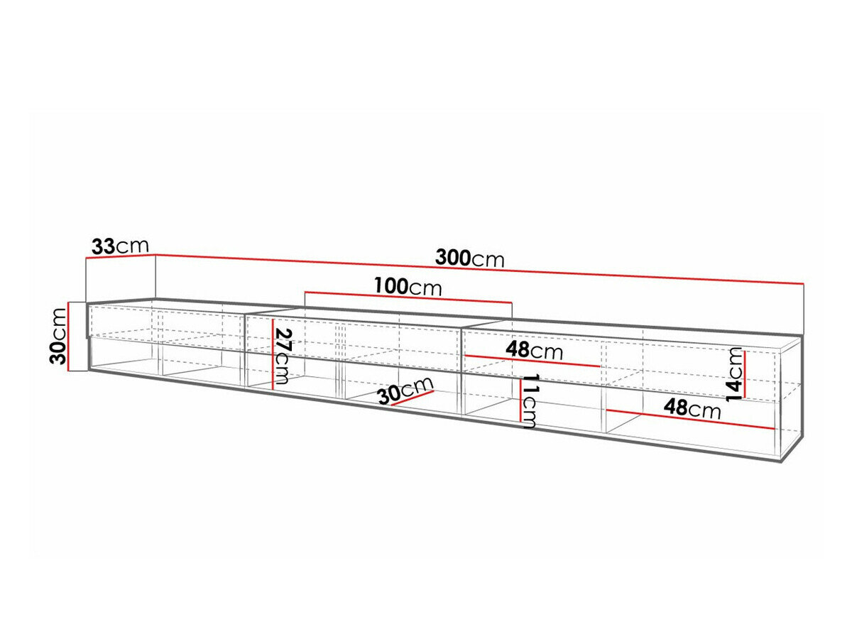 TV-bord Sarasota 144 (Kastanje)