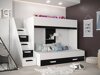 Køjeseng Hartford 356 (Hvid + Blank sort + Glansfuld hvid)
