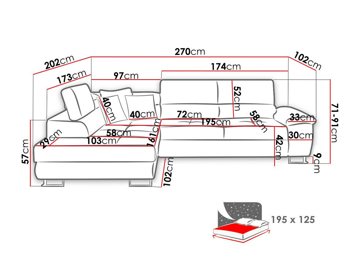Hjørnesofa Comfivo Ruta II (Matana 01)