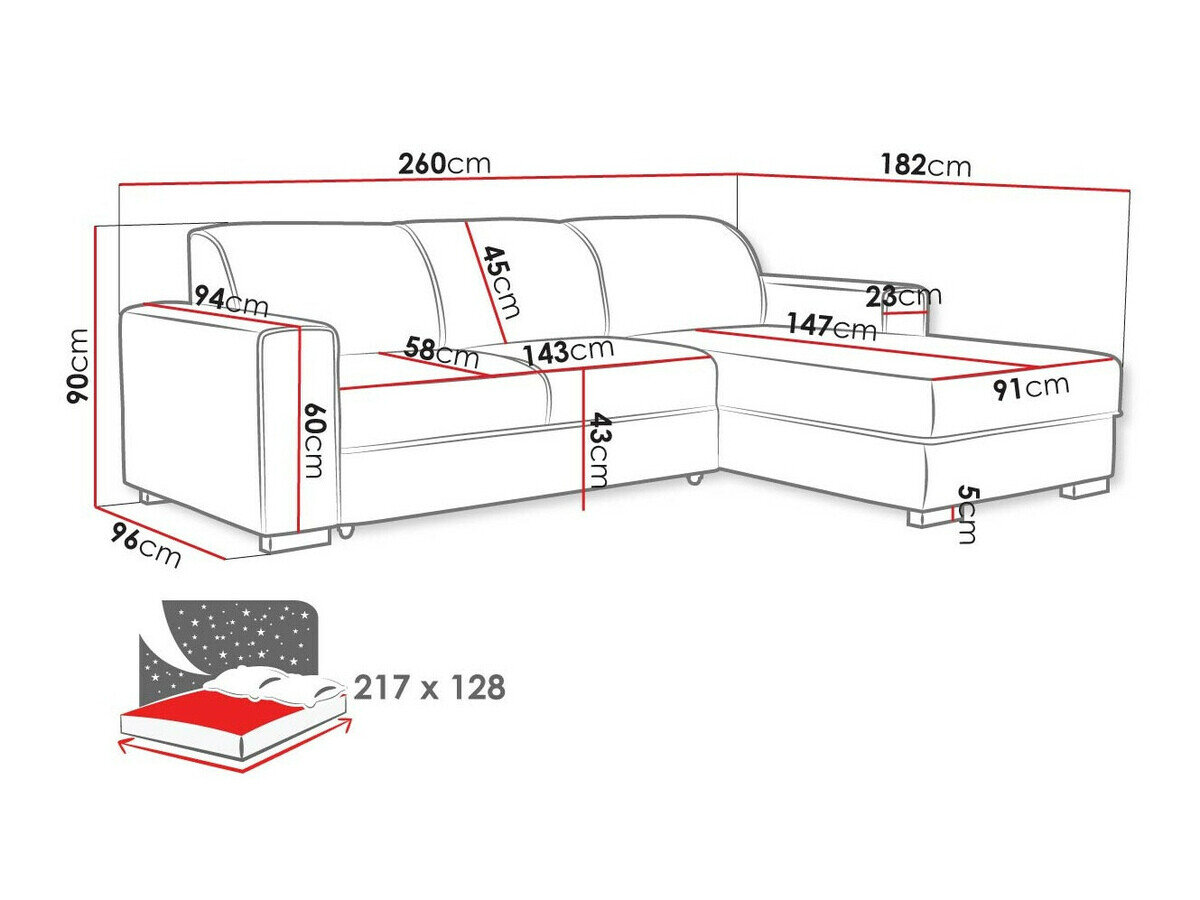 Hjørnesofa Columbus 186 (Crown 18)