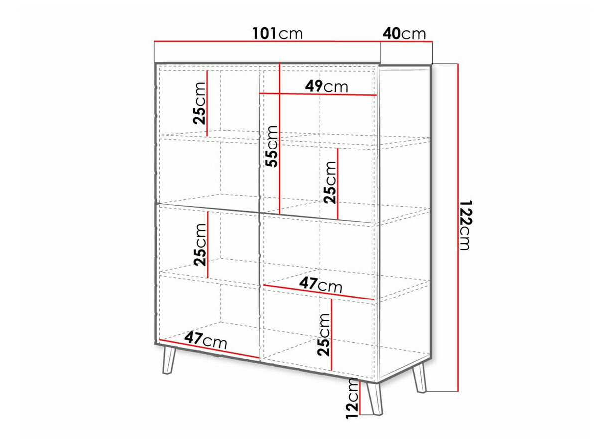 Skænk Charlotte 179 (Grafit + Glansfuld grafit)