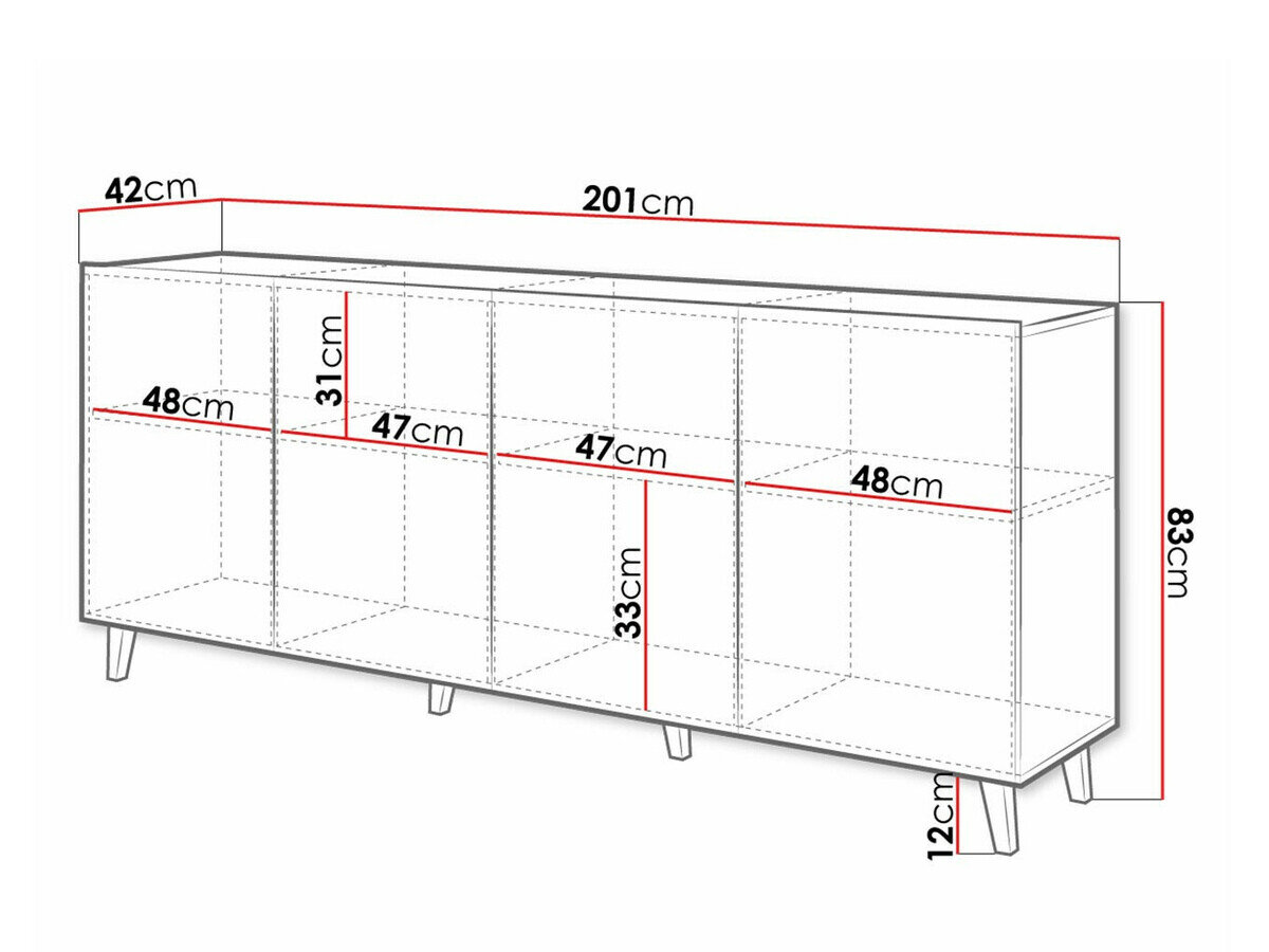 Skænk Charlotte 180 (Sort)