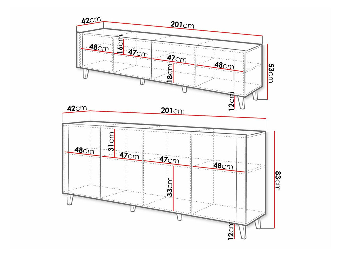 Stuemøbelsæt Charlotte 185 (Sort + Craft egetræ)